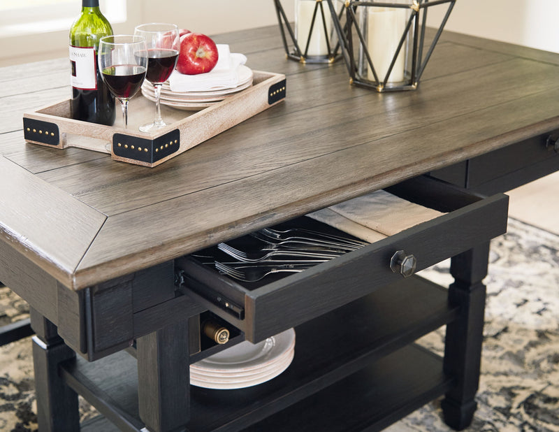 Tyler Creek - Black / Gray - Rectangular Dining Room Counter Table - JaxCo Furniture