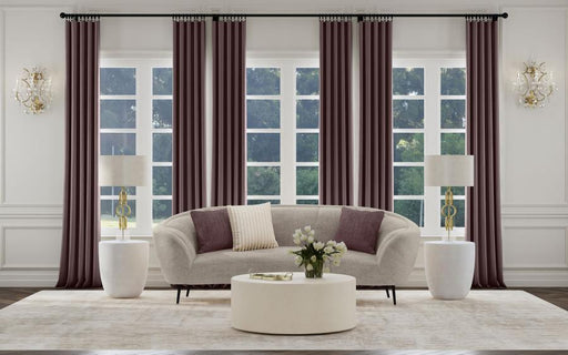 Ellorie - Upholstered Channel Back Curved Sofa - Beige - JaxCo Furniture