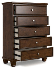 Danabrin - Brown - Five Drawer Chest - JaxCo Furniture