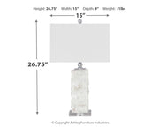 Malise - White - Alabaster Table Lamp - JaxCo Furniture