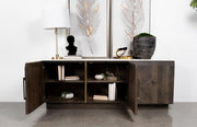 Dennis - 3 Door Marble Top Sideboard Buffet - Tobacco Gray - JaxCo Furniture