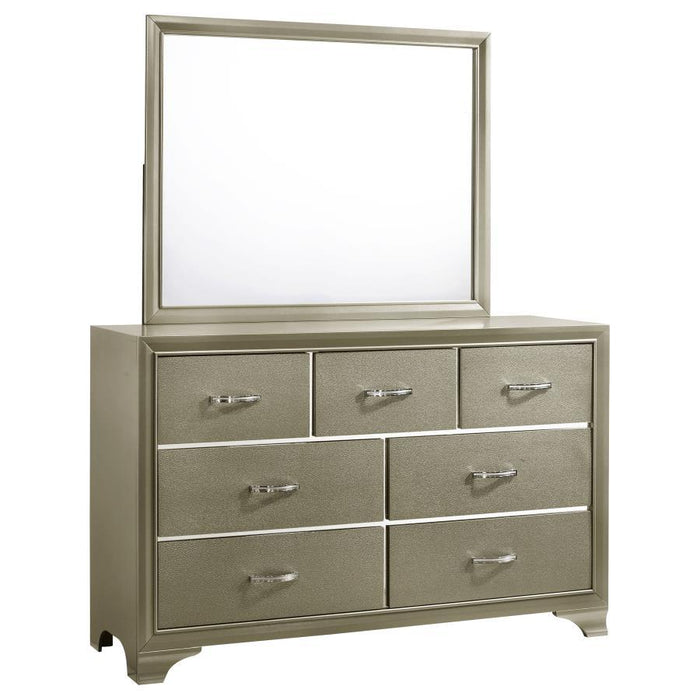 Beaumont - 7-Drawer Dresser With Mirror - Champagne