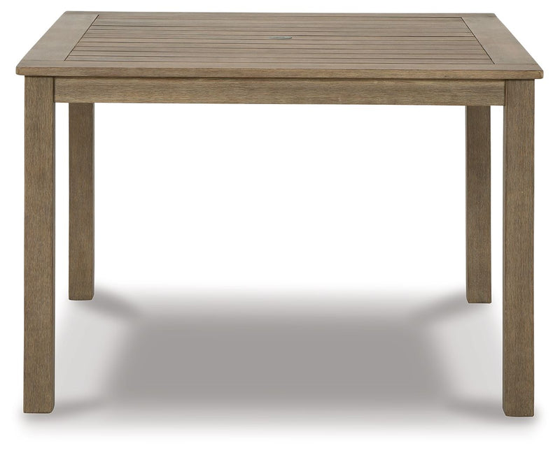 Aria Plains - Brown - Square Dining Table W/Umb Opt - JaxCo Furniture