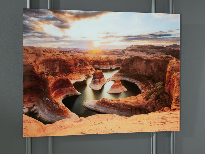 Deemsdon - Blue / Amber - Wall Art - JaxCo Furniture