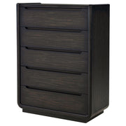 Leandro - 5-Drawer Bedroom Chest Of Drawers - Burnished Black - JaxCo Furniture