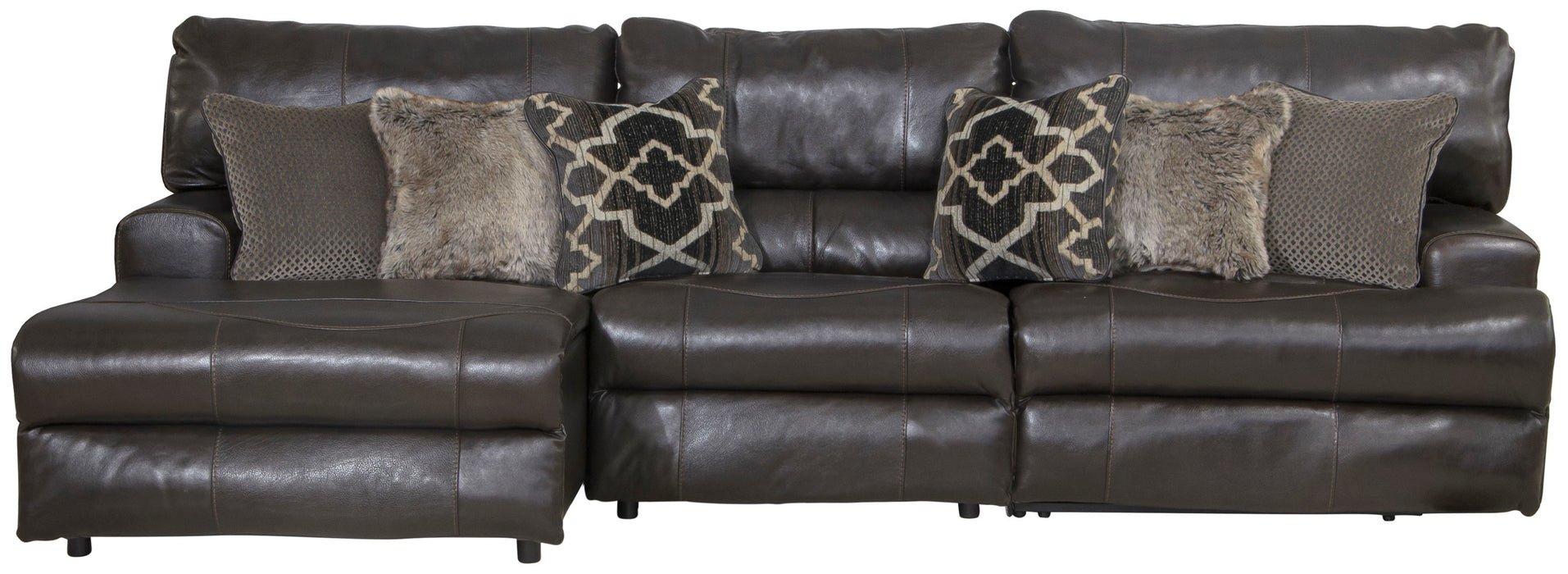 Como - 3 Piece Italian Leather Match Reclining Sofa - JaxCo Furniture