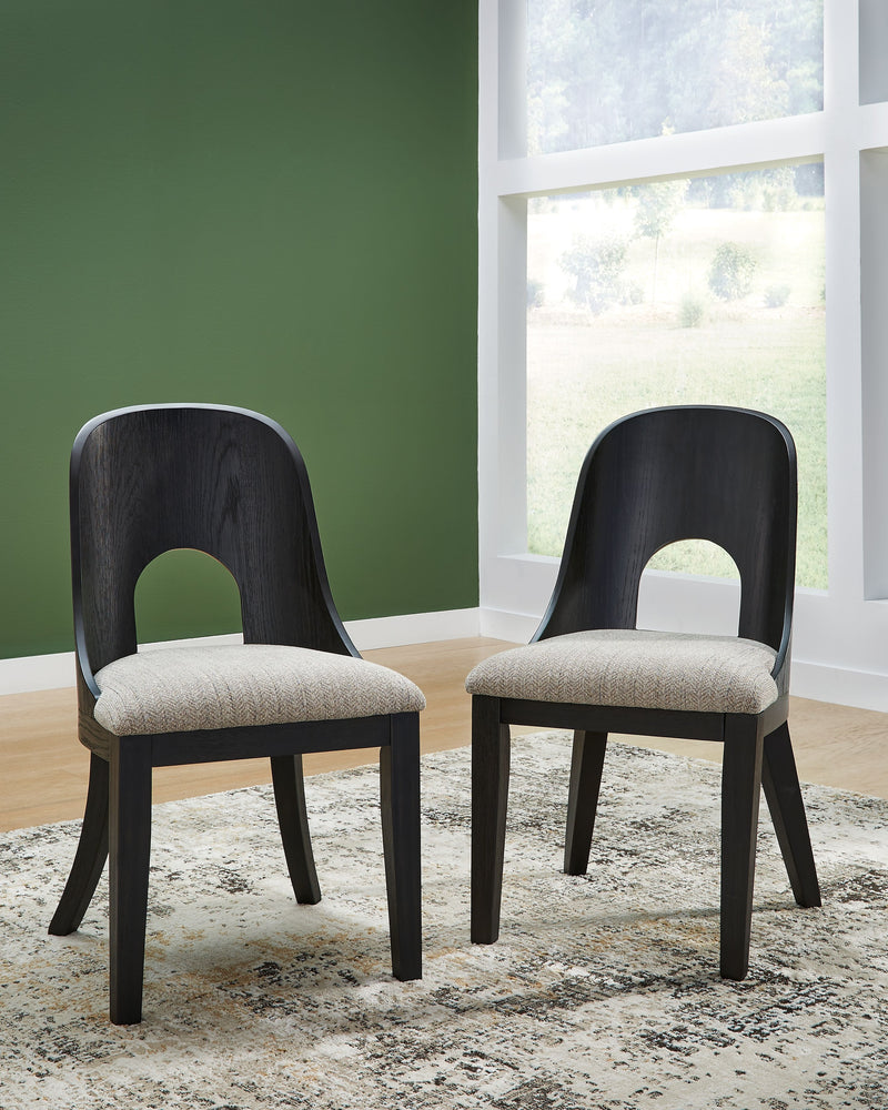 Rowanbeck - Gray / Black - Dining Upholstered Side Chair (Set of 2) - JaxCo Furniture