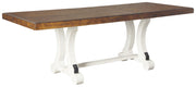 Valebeck - White / Brown - Rectangular Dining Room Table - JaxCo Furniture
