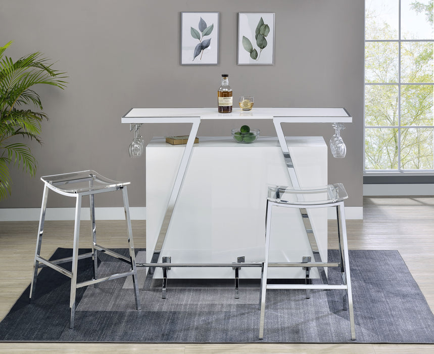 Zena - Backless Bar Stool (Set of 2) - Clear - JaxCo Furniture