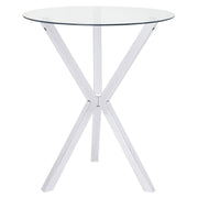 Denali - Round Glass Top Bistro Bar Table - Chrome - JaxCo Furniture