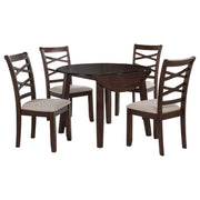 Barton - 5 Piece Round Wood Dining Table Set - Dark Brown - JaxCo Furniture