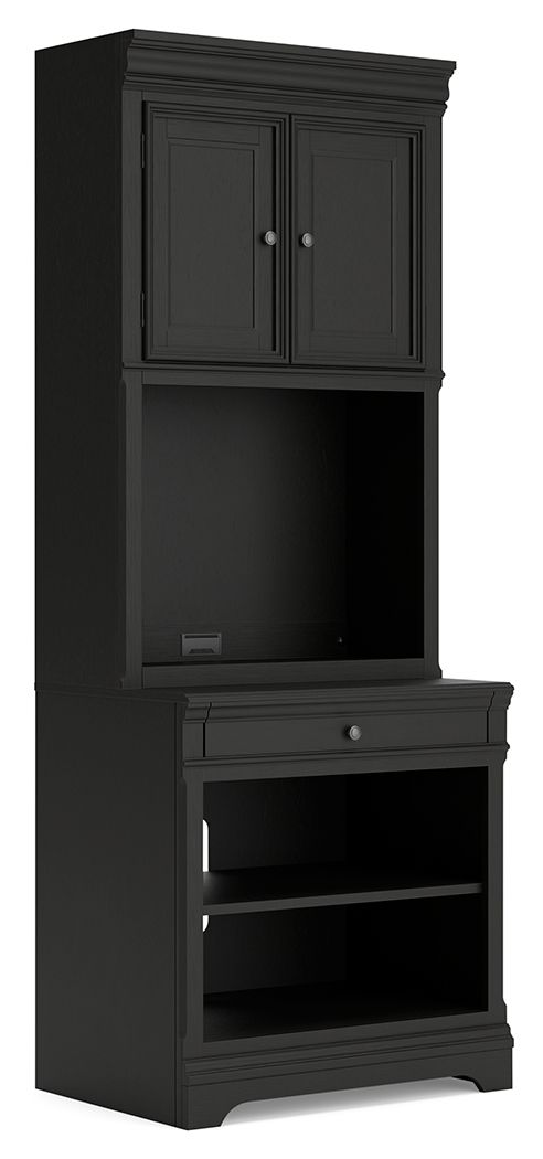 Beckincreek - Black - Bookcase With Door Hutch - JaxCo Furniture