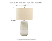 Shavon - Beige / White - Ceramic Table Lamp - JaxCo Furniture