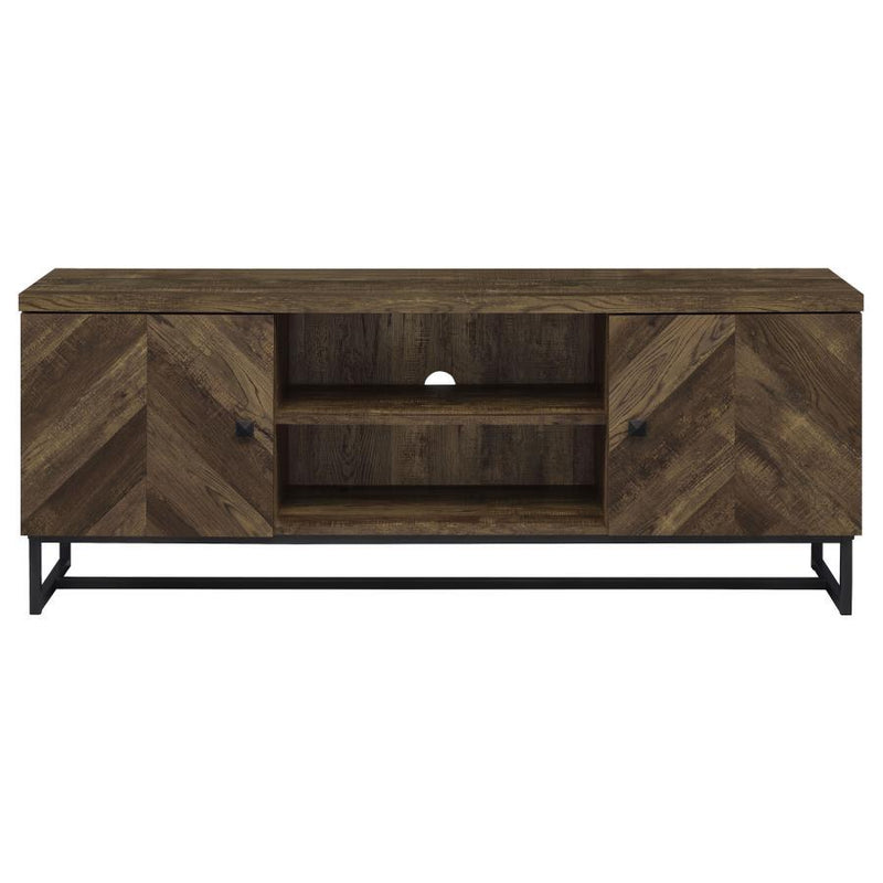 Myles - 2 Door Engineered Wood TV Stand - Rustic Oak - JaxCo Furniture