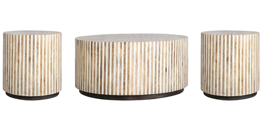 Crossings - Downtown Cocktail Table With 2 End Tables - Amber - JaxCo Furniture