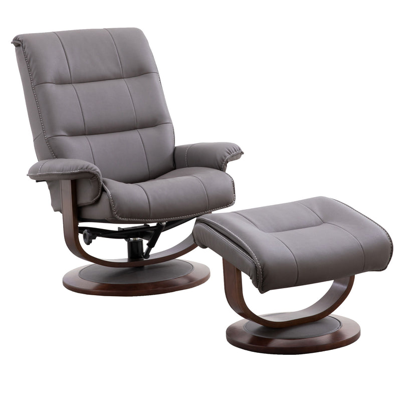 Knight - Manual Reclining Swivel Chair and Ottoman - JaxCo Furniture