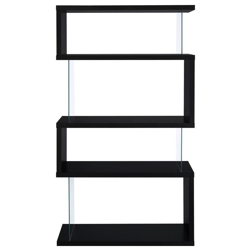 Emelle - 4-Shelf Glass Panel Bookshelf - JaxCo Furniture