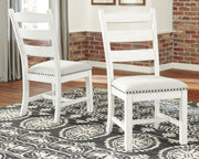 Valebeck - Beige / White - Dining UPH Side Chair (Set of 2) - JaxCo Furniture