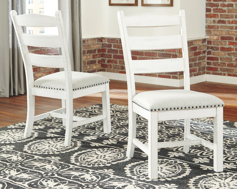 Valebeck - Beige / White - Dining UPH Side Chair (Set of 2) - JaxCo Furniture