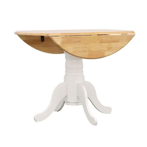 Allison - Round Drop Leaf Extension Dining Table - White - JaxCo Furniture