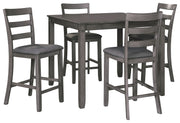 Bridson - Gray - Square Counter TBL Set (Set of 5) - JaxCo Furniture
