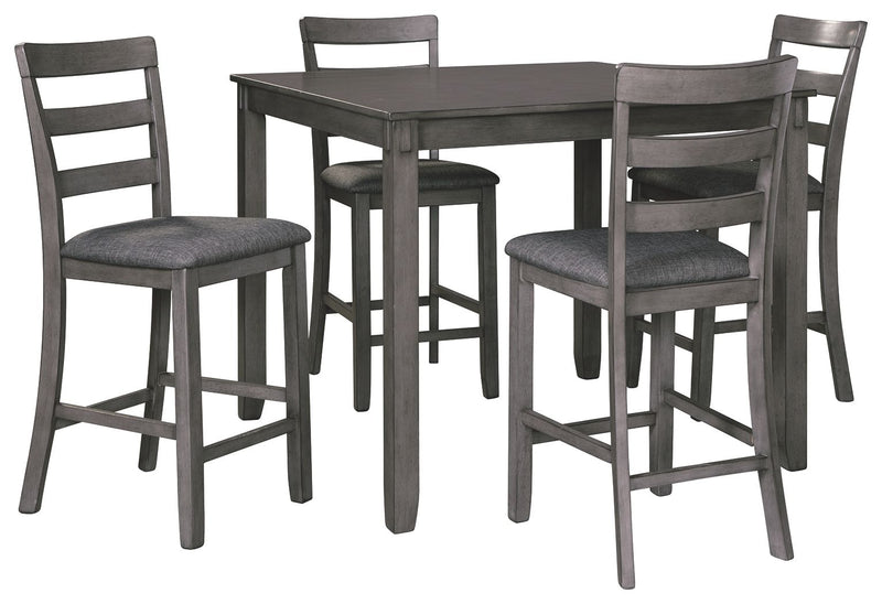 Bridson - Gray - Square Counter TBL Set (Set of 5) - JaxCo Furniture
