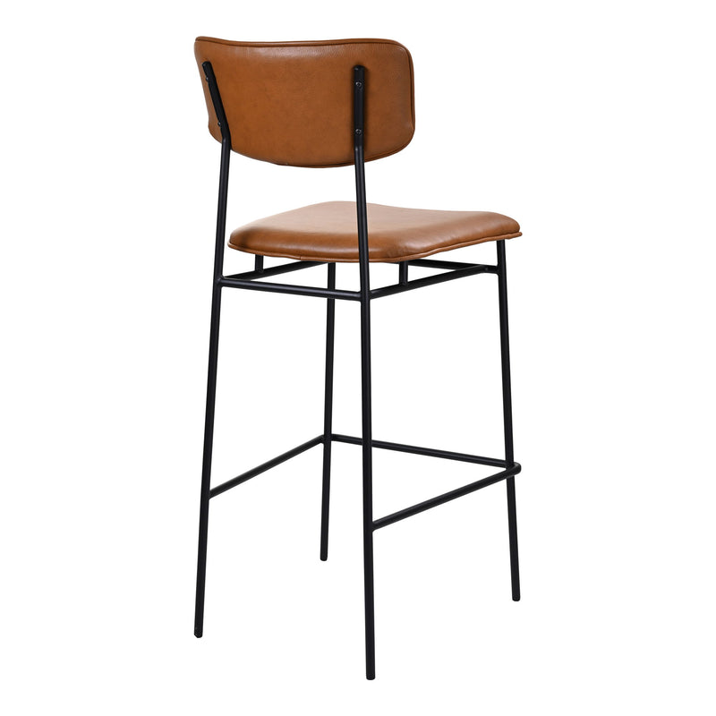 Sailor - Leather Bar Stool - Dark Brown - JaxCo Furniture