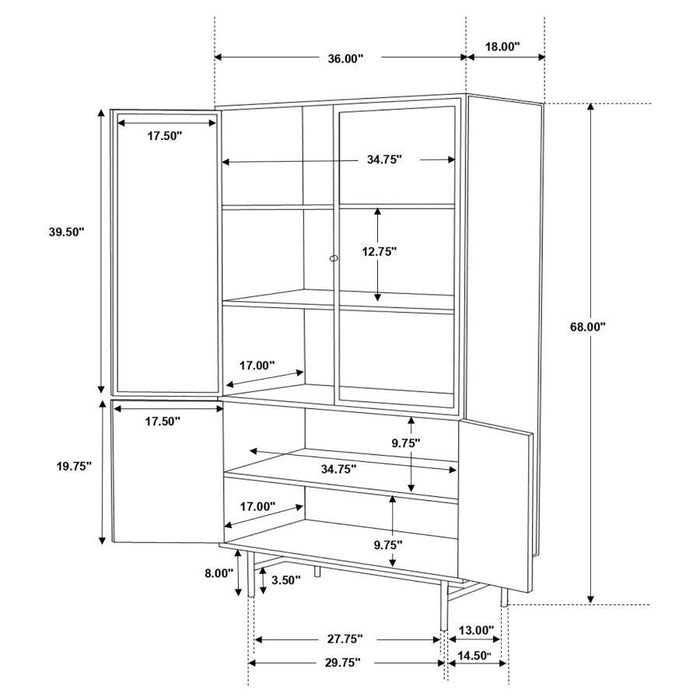 Santiago - 4 Door Metal Tall Storage Cabinet - Matte Black - JaxCo Furniture