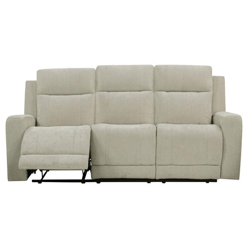 Kennett - Chenille Upholstered Power Reclining Sofa - Ivory - JaxCo Furniture