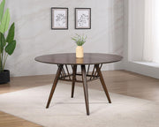 Everton - Round Wood Dining Table - Dark Walnut - JaxCo Furniture