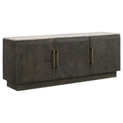 Dennis - 3 Door Marble Top Sideboard Buffet - Tobacco Gray - JaxCo Furniture