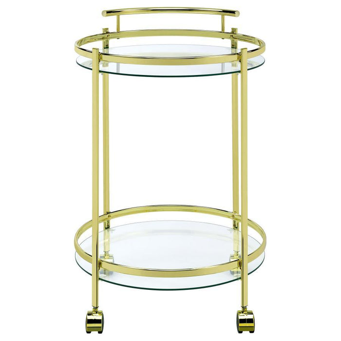 Chrissy - Round Glass Shelf Metal Bar Cart