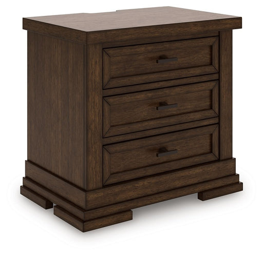 Taffenbrook - Medium Brown - Three Drawer Night Stand - JaxCo Furniture