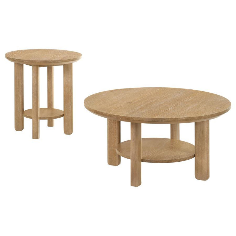 Ottowa - Round Wood Coffee Table Set - JaxCo Furniture