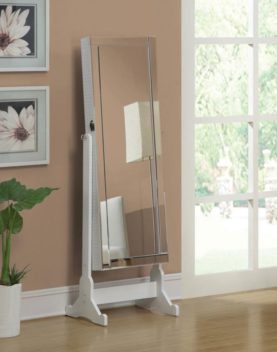 Zayas - Cheval Mirror With Jewelry Storage - White - JaxCo Furniture