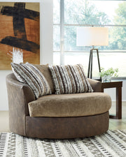 Alesbury - Chocolate - Oversized Swivel Accent Chair - JaxCo Furniture