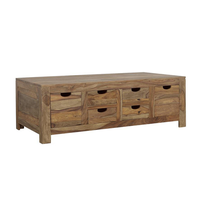 Esther - 6-Drawer Solid Wood Coffee Table - Natural - JaxCo Furniture