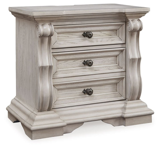 Bruchandi - Antique White - Three Drawer Night Stand - JaxCo Furniture