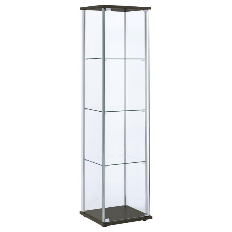 Bellatrix - 4-Shelf Clear Glass Curio Cabinet - JaxCo Furniture