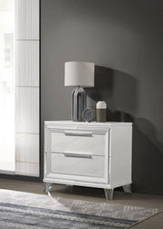 Marmore - 2-Drawer Nightstand Bedside Table - White - JaxCo Furniture