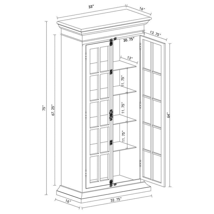 Toni - 2 Door Wood Tall Storage Cabinet - Distressed White - JaxCo Furniture