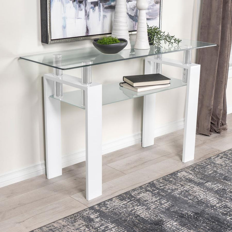 Dyer - 1-Shelf Rectangular Glass Top Table - JaxCo Furniture