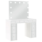 Regina - Makeup Vanity Table Set With Lighting - White - JaxCo Furniture
