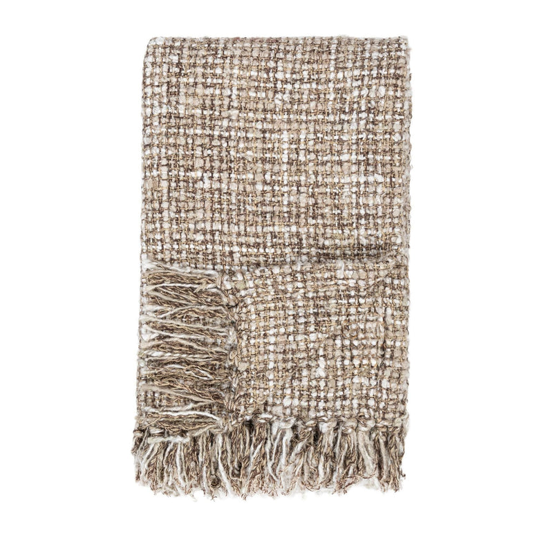 Throws - 50" x 70" TC Porter Throw - Natural / Ivory - JaxCo Furniture