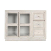 Isha - 3 Drawers 2 Door Cabinet - White Washed - JaxCo Furniture