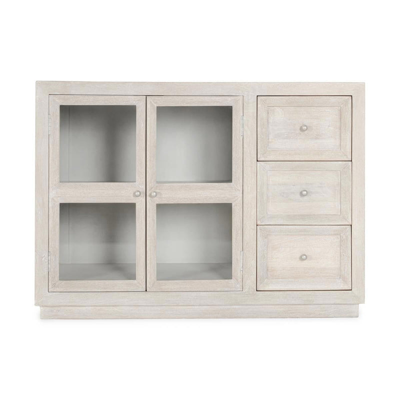 Isha - 3 Drawers 2 Door Cabinet - White Washed - JaxCo Furniture