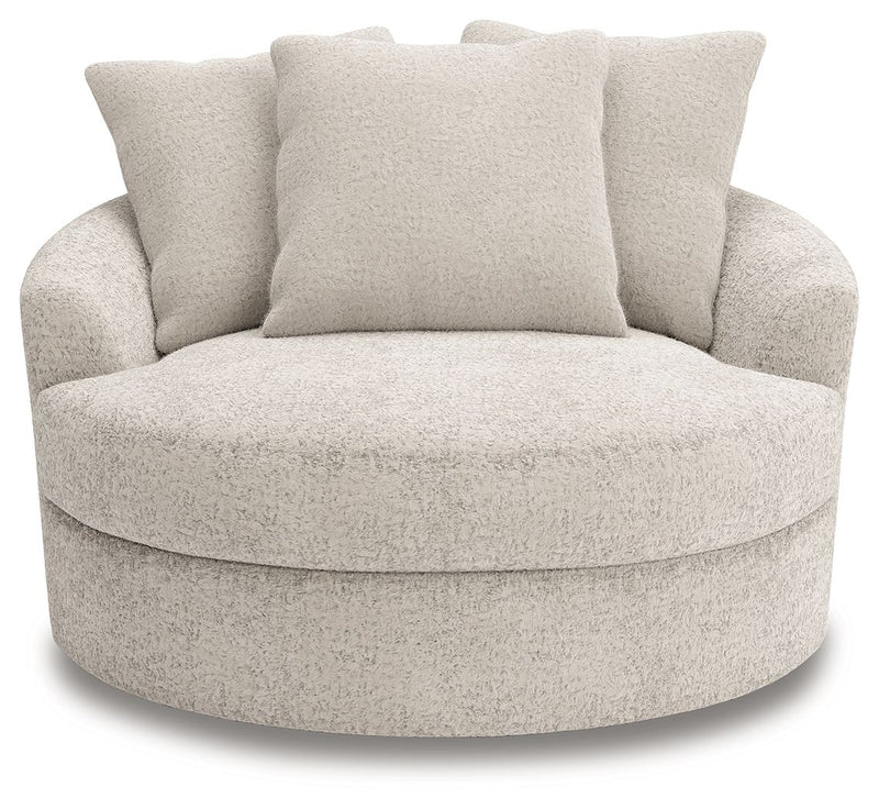 Cuddle Plush - Arctic - Oversized Swivel Accent Chair - JaxCo Furniture