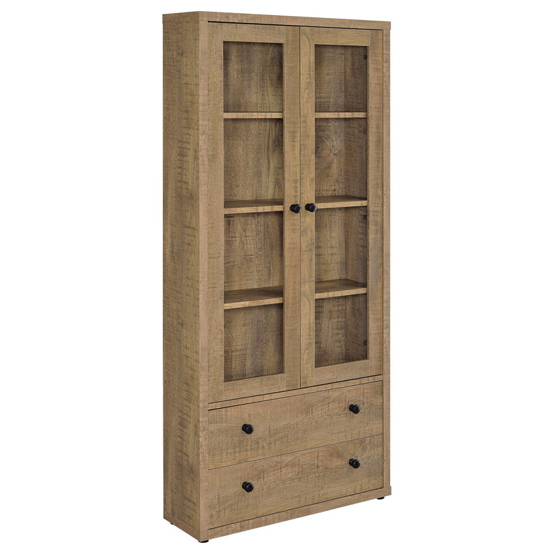 Hawthorne - 4-Shelf Glass Door Tall Cabinet With Drawers - JaxCo Furniture