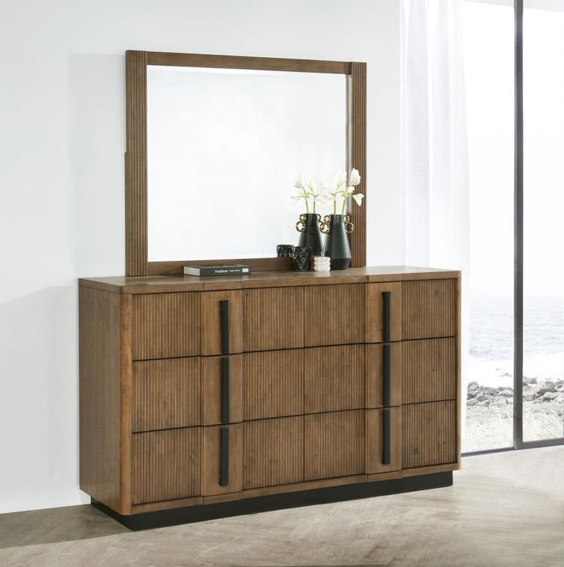Terrace - 6-Drawer Dresser And Mirror - Ash Brown - JaxCo Furniture