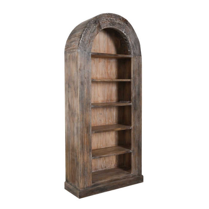 Tall Arch Bookcase - Light Brown - JaxCo Furniture